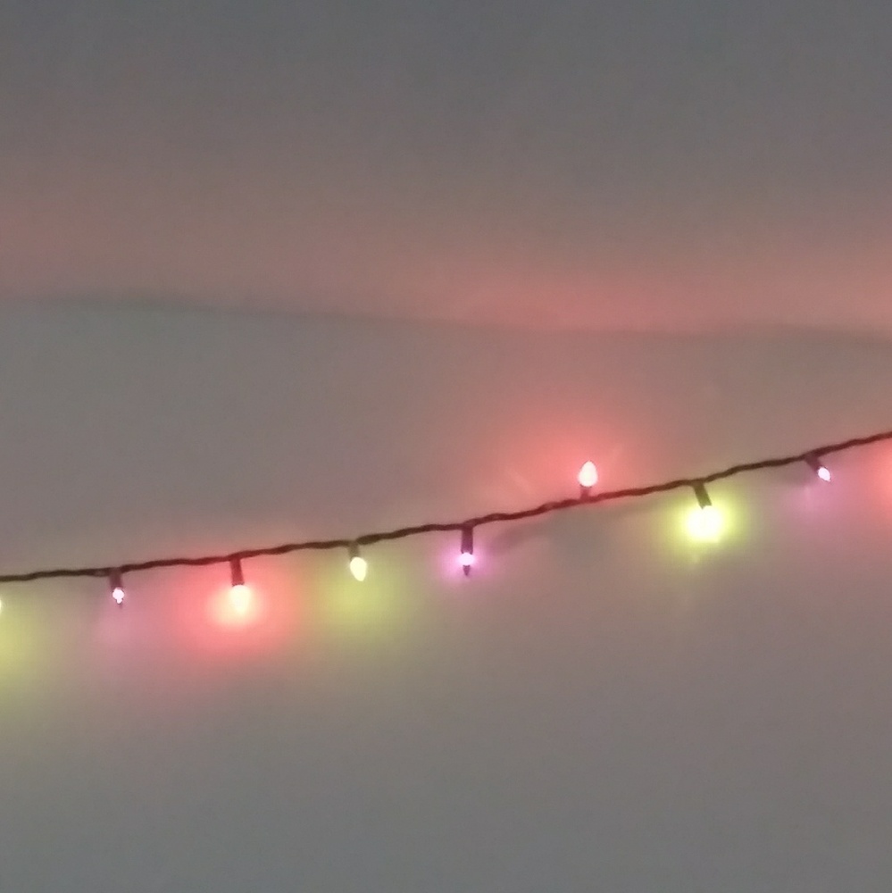Orange green and purple Halloween string lights